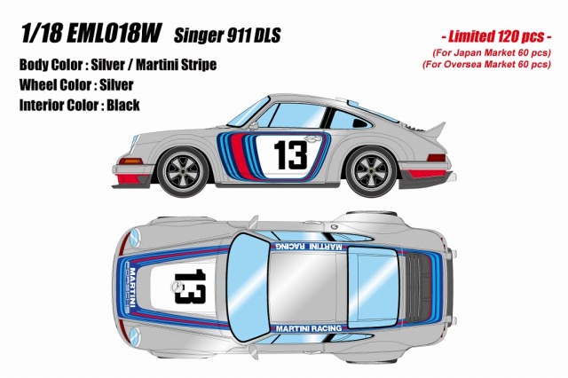 <予約 2026/5月発売予定> EIDOLON 1/18 シンガー911 DLS シルバー(マルティニストライプ) (限定120台)