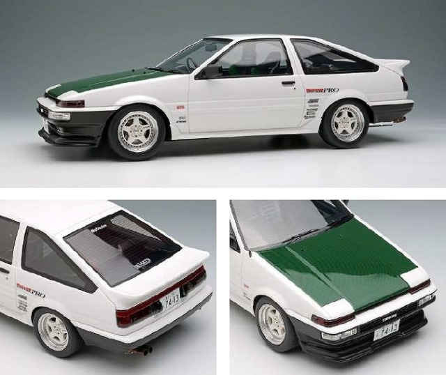 <予約 2026/5月発売予定> EIDOLON 1/18 トヨタスプリンタートレノ(AE86) (3 Door) Tk-Street Ver. ホワイト(グリーンカーボンフード) (限定200台)
