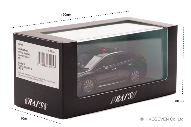 RAI'S 1/43 スバル WRX S4 青森県警察高速道路交通警察隊車両 RAI'S 1/43 スバル WRX S4 2.0GT アイサイト (VAG) 2018 青森県