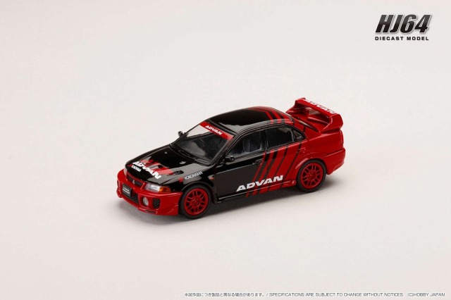 HJ64 1/64 三菱 LANCER GSR EVOLUTION 5 (CP9A) 1998 YOKOHAMA ADVAN COLOR