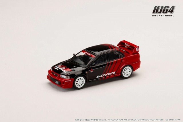 HJ64 1/64 三菱 LANCER RS EVOLUTION 6 (CP9A) 2000 YOKOHAMA ADVAN COLOR