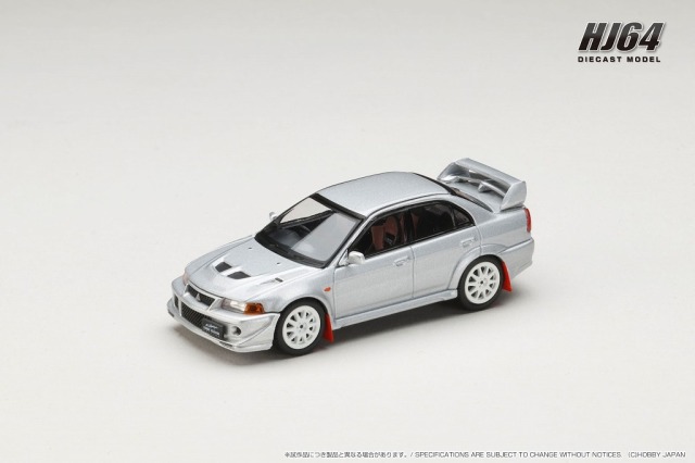 HJ64 1/64 三菱 ランサー GSR エボリューション 6 (T.M.E) (CP9A) 2000 マッドフラップ付き サテライトシルバーM