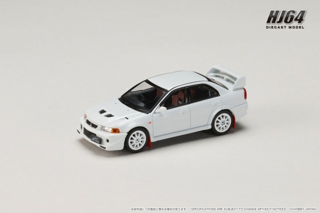 HJ64 1/64 三菱 ランサー GSR エボリューション 6 (T.M.E) (CP9A) 2000 マッドフラップ付き スコーティアホワイト