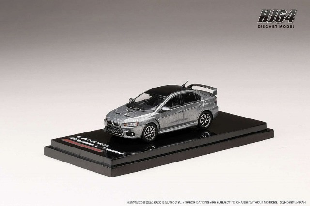 HobbyJapan 1/64 三菱ランサーエボリューション X FINAL EDITION エンジン付き チタニウムグレーメタリック/ブラックルーフ