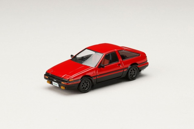 HJ64 1/64 トヨタ スプリンタートレノ AE86 GT-APEX JDMカスタム レッド/ブラック