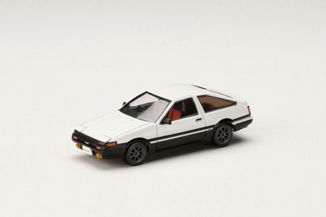 HJ64 1/64 トヨタ スプリンタートレノ AE86 GT-APEX JDMカスタム ホワイト/ブラック