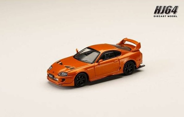 HJ64 1/64 トヨタ スープラ (JZA80) JDM カスタムバージョン オレンジメタリック