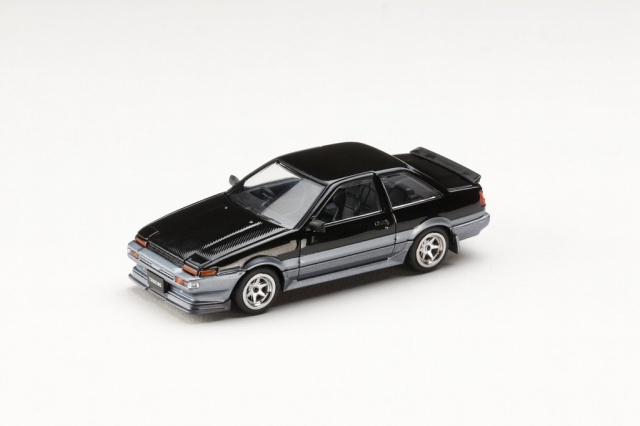 <予約 2027年2月以降発売予定> HOBBY JAPAN 1/64 トヨタスプリンタートレノ GT APEX(AE86)2DOOR後期型 JDM STYLE カーボンボンネット ブラック/グレー