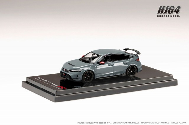 HJ64 1/64 Honda CIVIC TYPE R (FL5) RACING BLACK Package / 純正オプションパーツ装着車 ソニックグレーパール