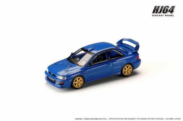 HJ64 1/64 スバル インプレッサ 22B STi Version (GC8) Rally Base Car CARBON BLUE