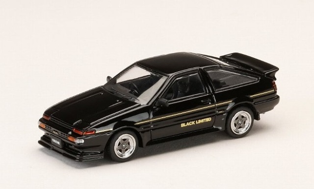 <予約 2026/12月発売予定> HJ64 1/64 トヨタ スプリンター トレノ GT APEX (AE86) 後期型 BLACK LIMITED JDM STYLE ブラックメタリック