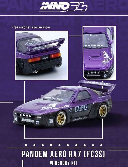 INNO 1/64 Mazda RX7 (FC3S) "PANDEM ROCKET BUNNY" パープル