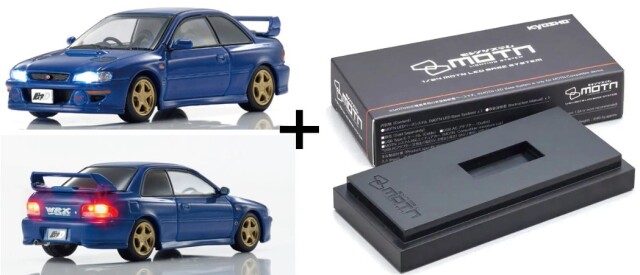 <予約 2027/1月発売予定> Kyosho 1/64 頭文字D SUBARU インプレッサ WRX(GC8) LED搭載 + MOTN LEDベースシステム(非接触式給電ベース)