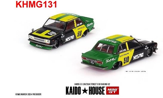 <予約 2024/8月発売予定> MINI GT 1/64 ダットサン ストリート 510 Racing V2(左ハンドル) 