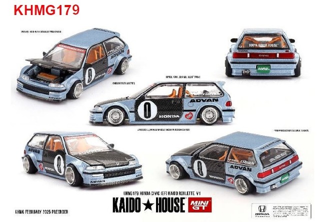 MINI GT 1/64 Honda シビック EF Kaido Roulette V1(左ハンドル)