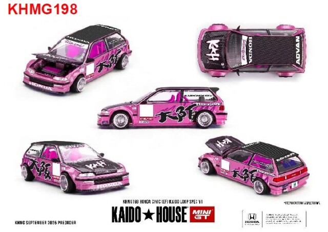 <予約 2026/1月以降発売予定> MINI GT 1/64 Honda シビック EF Kaido Loop Spec V1(左ハンドル)