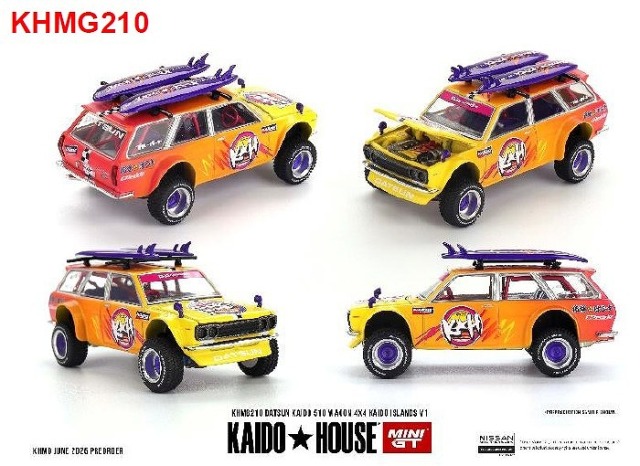 MINI GT 1/64 ダットサン 510 ワゴン 4x4 Kaido ISLANDS V1(右ハンドル)