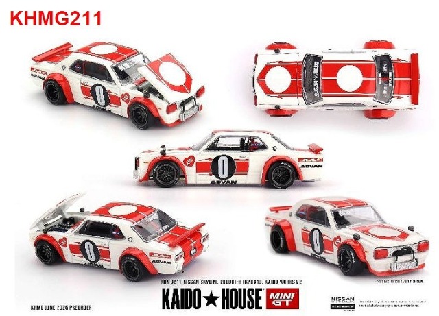 MINI GT 1/64 Nissan スカイライン 2000GT-R (KPGC10)Kaido Works V2(右ハンドル)