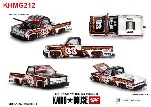 <予約 2026/1月以降発売予定> MINI GT 1/64 シボレー シルバラード KAIDO Intimidator V1(左ハンドル)