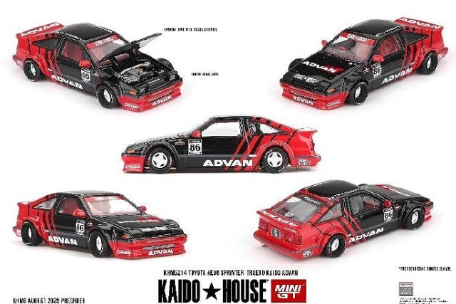 <予約 2025/11月以降発売予定> MINI GT 1/64 Toyota AE86 スプリンタートレノ Kaido ADVAN(右ハンドル)
