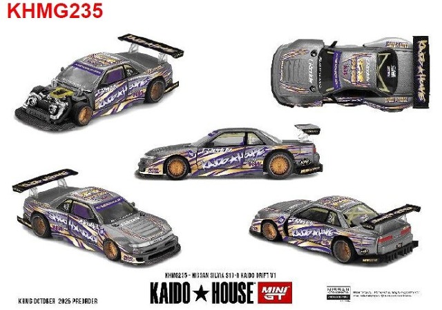 <予約 2026/2月発売予定> MINI GT 1/64 Nissan シルビア S13-R KAIDO DRIFT V1(右ハンドル)