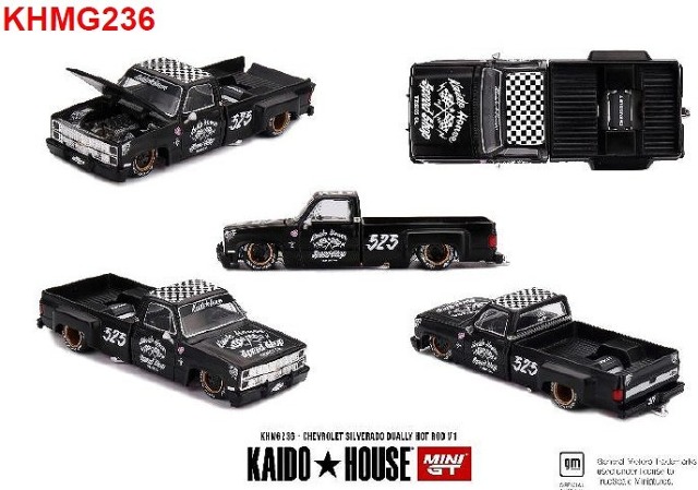 <予約 2026/2月発売予定> MINI GT 1/64 シボレー シルバラード Dually Hot Rod V1(左ハンドル)