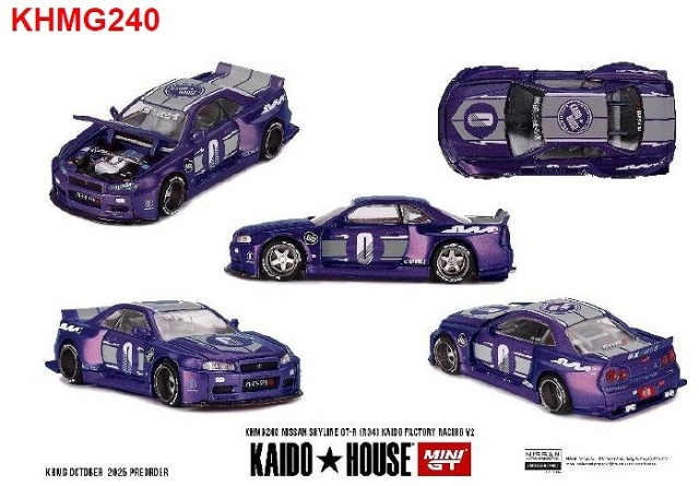 <予約 2026/4月発売予定> MINI GT 1/64 Nissan スカイライン GT-R R34 KAIDO RACING FACTORY V2(右ハンドル)
