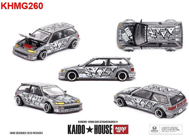 MINI GT 1/64 Honda シビック EF Kaido マンガ V1(左ハンドル)
