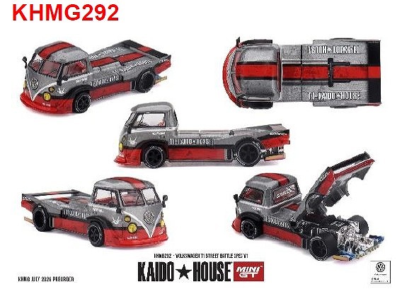 <予約 2026/11月発売予定> MINI GT 1/64 フォルクスワーゲン T1 Street Battle Spec V1(左ハンドル)