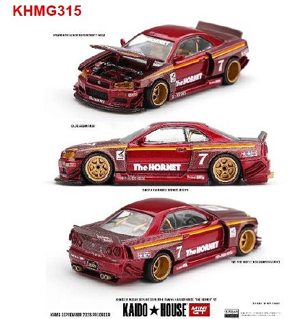 <予約 2027/3月発売予定> MINI GT 1/64 Nissan スカイライン GT-R R34 TAMIYA x KAIDO HOUSE"ホーネット" V2(右ハンドル）