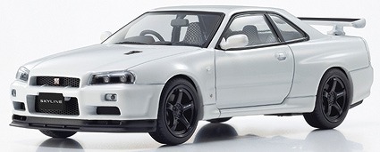 Kyosho 1/43 日産 スカイライン R34 GT-R VスペックII (ホワイトパール)