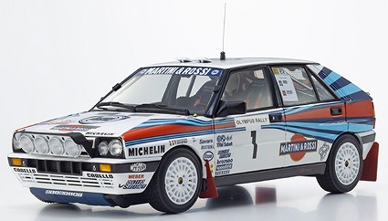 <予約 2026/6月下旬発売予定> Kyosho 1/18 ランチア デルタ HF インテグラーレ (8V) オリンパスラリーウィナー 1988 #1