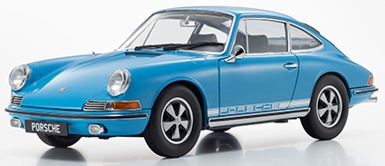 <予約 2027年3月下旬発売予定> KYOSHO 1/18 ポルシェ 911S (クリスタルブルー×ホワイトストライプ)