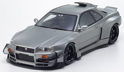 <予約 2026/7月下旬発売予定> Kyosho 1/18 日産 スカイライン GT-R (R34) Khyzyl Saleem (マットグレー)  samuraiシリーズ