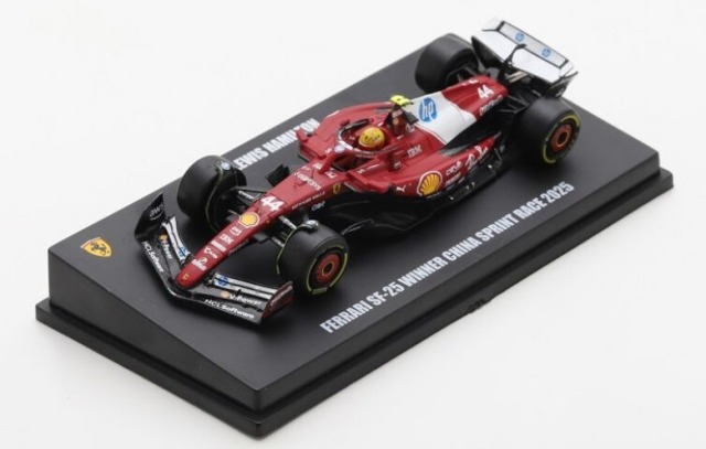 LOOKSMART 1/64 Ferrari SF-25 No.44 Winner China Sprint Race 2025 Lewis Hamilton