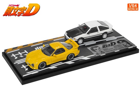 MODELER'S 1/64 頭文字D セットVol.10 高橋啓介RX-7(FD3S) ＆ 秋山渉レビン(AE86)