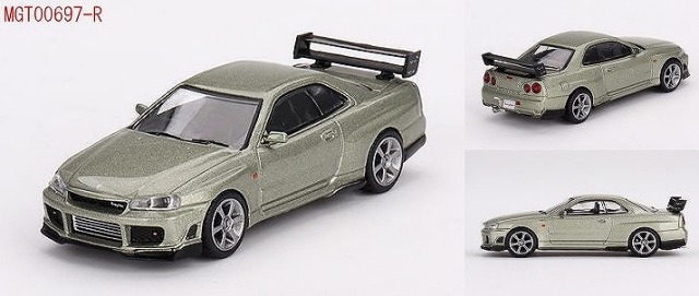 MINI GT 1/64 Nissan スカイライン GT-R R34 トミーカイラ R-z ミレニアムジェイド(右ハンドル) 