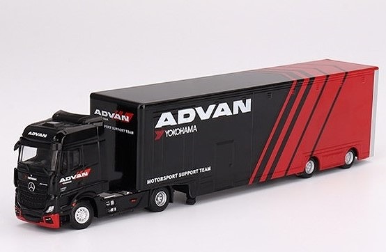 MINI GT 1/64 メルセデス ベンツ アクターズ w/ レーシングトランスポーター  ADVAN (右ハンドル)