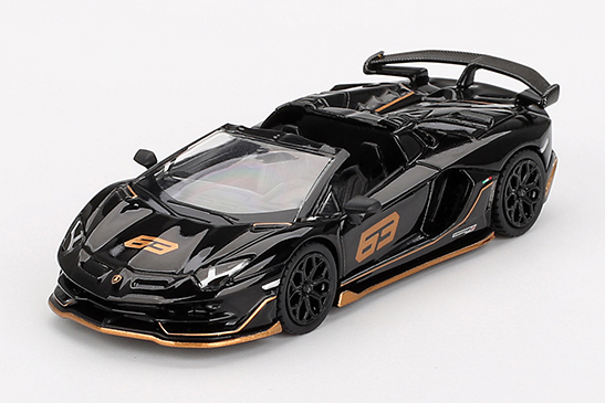 MINI GT 1/64 ランボルギーニ アヴェンタドール SVJ 63 ロードスターNero Aldebaran (ブラック)(左ハンドル)