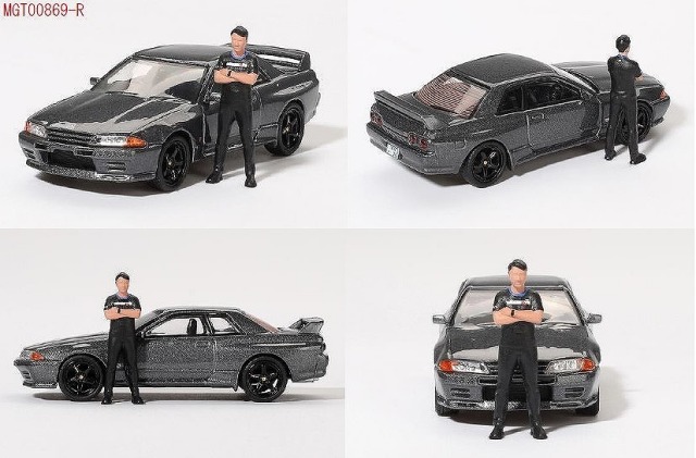 MINI GT 1/64 Nissan スカイライン GT-R R32 ニスモガンメタル松田次生コレクション w/ 松田次生氏フィギュア