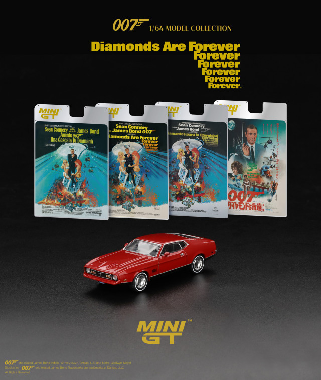 MINI GT 1/64 フォード マスタング マッハ1 「ダイヤモンドは永遠に」(1971)日本限定パッケージ