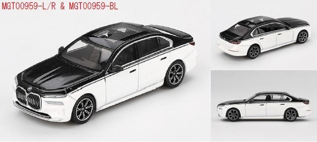 MINI GT 1/64 BMW i7 xDrive60 アルピンホワイト/ブラックサファイア(左ハンドル)