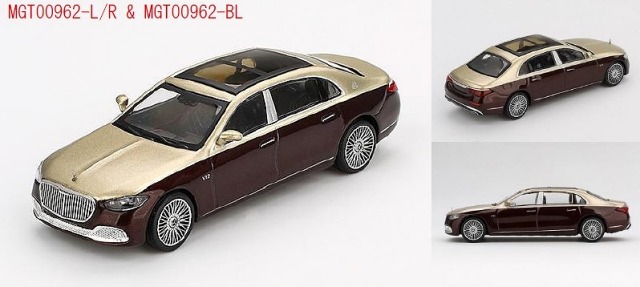 MINI GT 1/64 メルセデス マイバッハ S680 ゴールド/ダークレッドメタリック(左ハンドル)