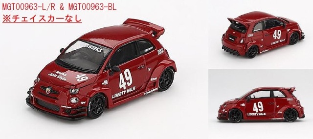 MINI GT 1/64 アバルト 595 LB-WORKS x Abas Works レッド(左ハンドル)