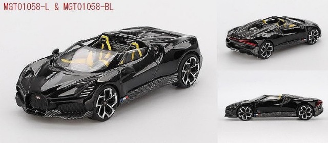 MINI GT 1/64 ブガッティ W16 ミストラル ブラック(左ハンドル)