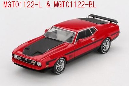 <予約 2025/11月以降発売予定> MINI GT 1/64 フォード マスタング マッハ1 1971 レースレッド(左ハンドル)