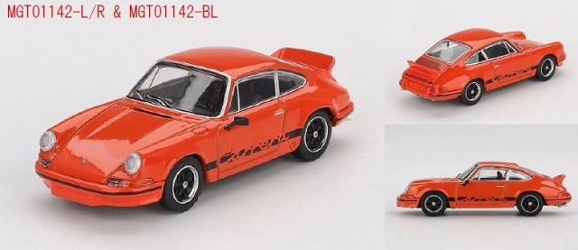 MINI GT 1/64 ポルシェ 911 カレラ RS 2.7タンジェリン/ブラックリバリー(左ハンドル)