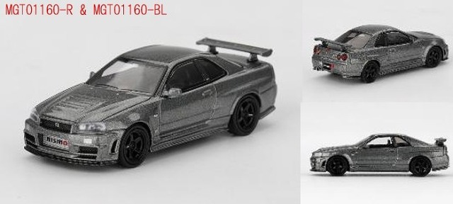 MINI GT 1/64 Nissan スカイライン GT-R ダークメタルグレー (NISMO BNR34 CRS バージョン)(右ハンドル)