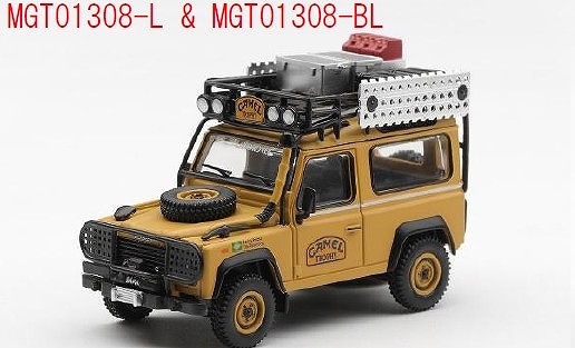 <予約 2026/10月発売予定> MINI GT 1/64 ランドローバー ディフェンダー 90 キャメルトロフィー ボルネオ島1985 チームブラジル(左ハンドル)