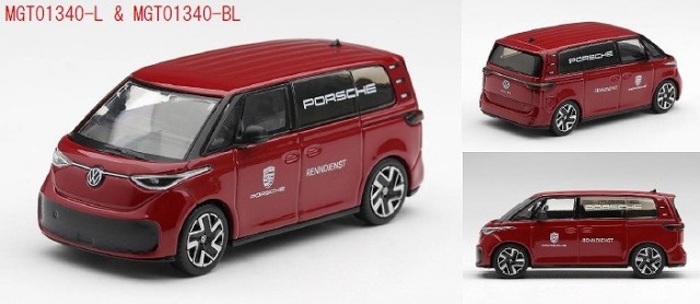 <予約 2026/12月発売予定> MINI GT 1/64 フォルクスワーゲン ID. Buzz Porsche Renndienst(左ハンドル)